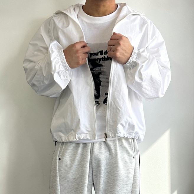 [봄신상/주문폭주] 스트링 윈드브레이커 바람막이 투웨이 오버핏 나일론 봄자켓