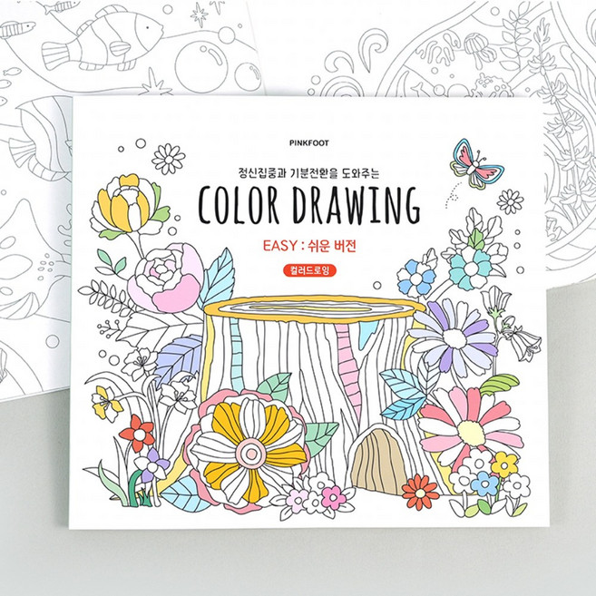 컬러 드로잉 시니어 컬러링북 어르신 인지 건강 꽃 그림책, 1개, 비5