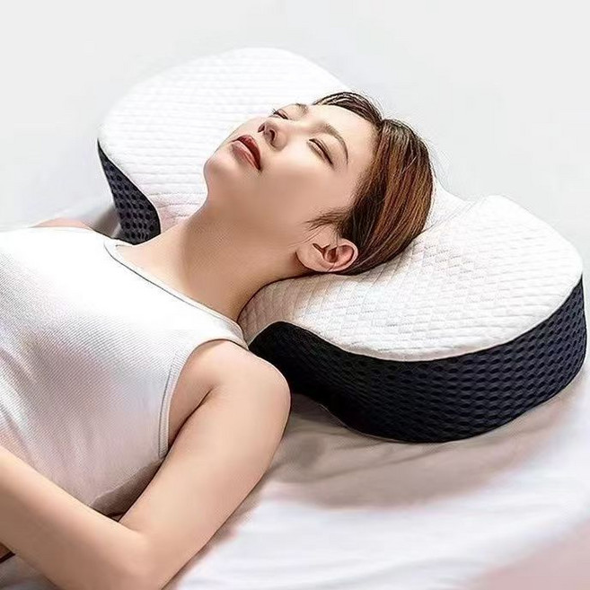 日本TUTOGO 頸椎枕 骨盆枕 慢回彈記憶棉 助睡眠 側睡平躺貼合, 1件, 藏青高枕（59*31*11cm）, 藏青