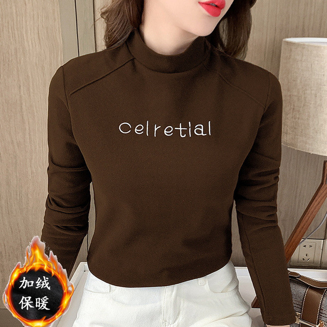 Celretial 半高領長袖T恤 女款 秋冬百搭內搭 修身顯瘦舒適穿搭