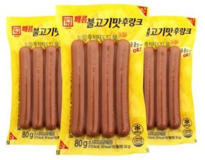 한성 매콤 불고기맛 후랑크 80g (15개) 아이스박스, 1.2kg, 60개
