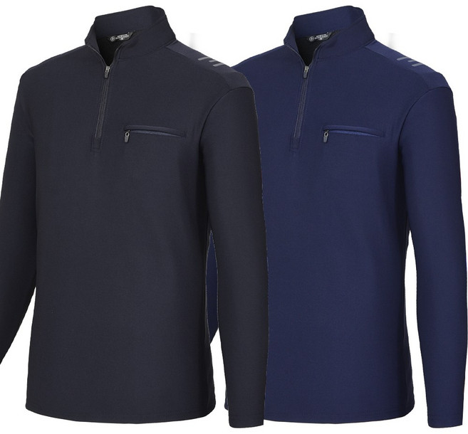 워킹맨 아울렛 1+1 가을 겨울 시즌 기모소재 남성 고탄력 스판 긴팔 집업 티셔츠 작업복 현장복 근무복 A217