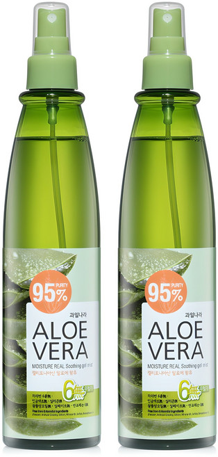 과일나라 알로에베라 모이스처 리얼 수딩 젤 미스트, 310ml, 2개