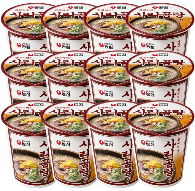 농심 사리곰탕면 61g x 12개입 작은컵 컵라면, 12개