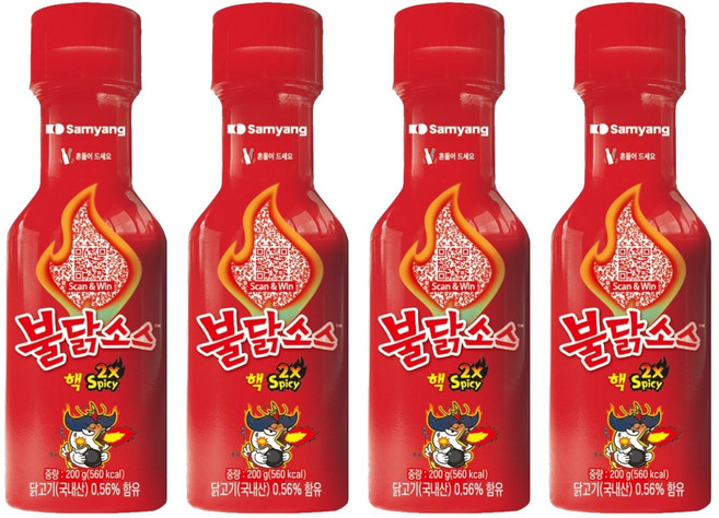 삼양 핵불닭소스, 200g, 4개