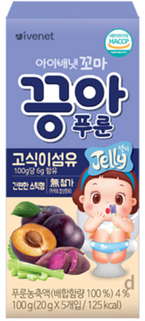 아이배냇 꼬마끙아 젤리, 30개, 3세이상(푸룬맛), 100g