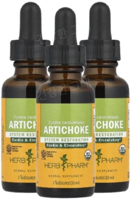 HerbPharm Artichoke 아티초크 리퀴드 액체 30ml 3개 아티쵸크 고니잎 - 쿠팡