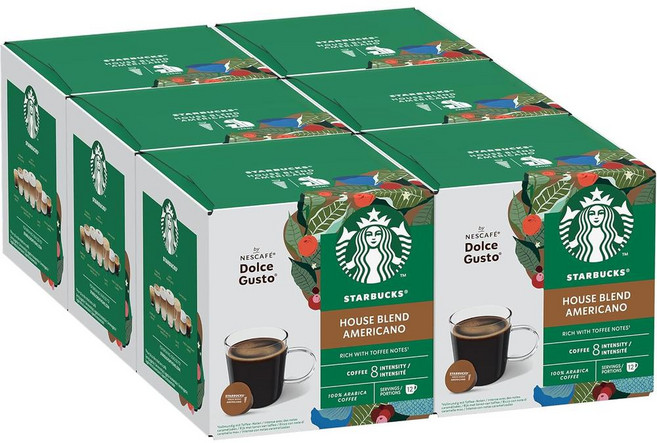 독일 스타벅스 STARBUCKS House Blend by Nescafe Dolce Gusto 하우스 블랜드 네스카페 돌체구스토 미디엄 로스트 캡슐커피, 12개, 72개입
