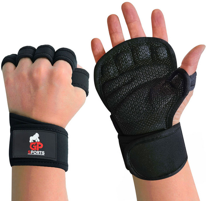 헬스장갑 턱걸이 운동 철봉 풀업 스트랩 손목보호대 남성 여성 남자 여자 물, 블랙, 1개