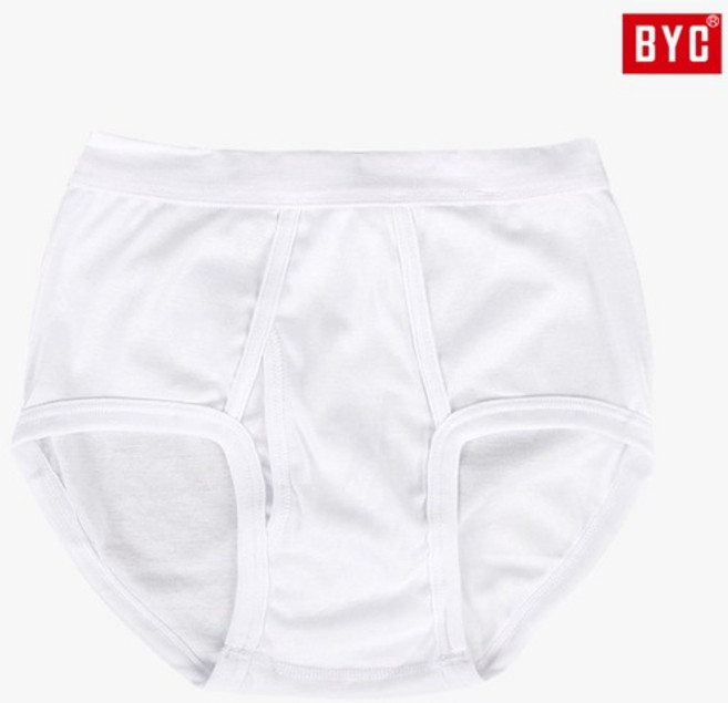 BYC남자흰색팬티 백색삼각팬티 소변구 있는 순면 브리프 1매