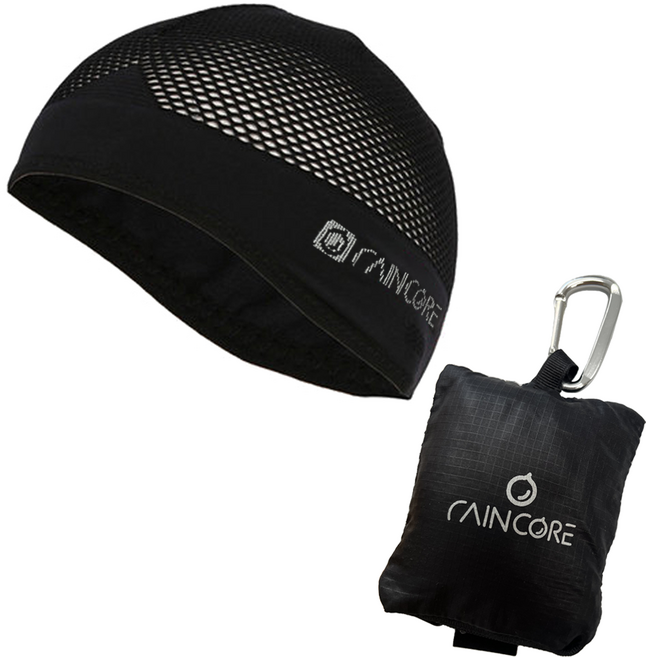 레인코어 쿨 메쉬 두건 자전거 스컬캡 이너캡 (파우치 포함) COOL-B, 블랙, 1개