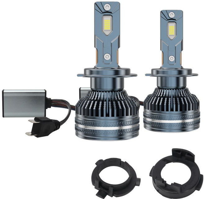 h7 led 전조등 자동차전조등 200W 원근광 헤드라이트 초광택 9-36V led 헤드라이트 2P, 1세트