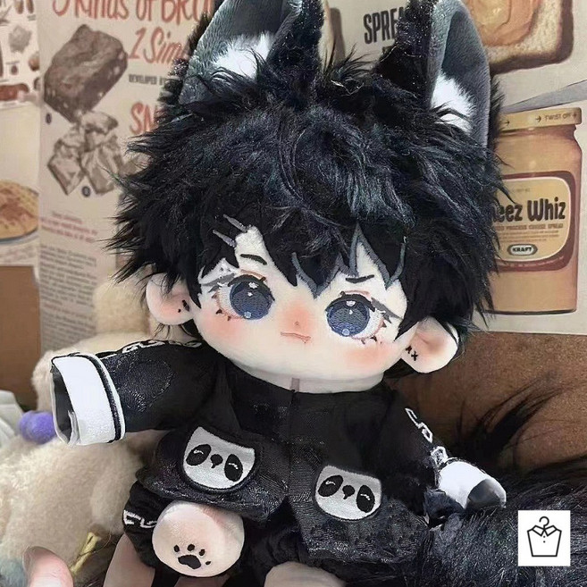 흑발 남자 아이돌인형 무속성 솜인형 옷 세트 구성 상이, 인형+옷, 1세트, 20cm, 뼈깅몸체+판다의상