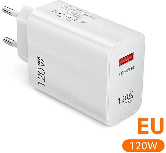 빠르고셉니다 120W USB 고속 충전기 샤오미 레드미 노트 11 12 프로 플러스 미 14 13용 퀵차지 3.0 스마트폰 어댑터 타입 C 케이블 금방 품절되는상품, 1개, EU 플러그만 해당
