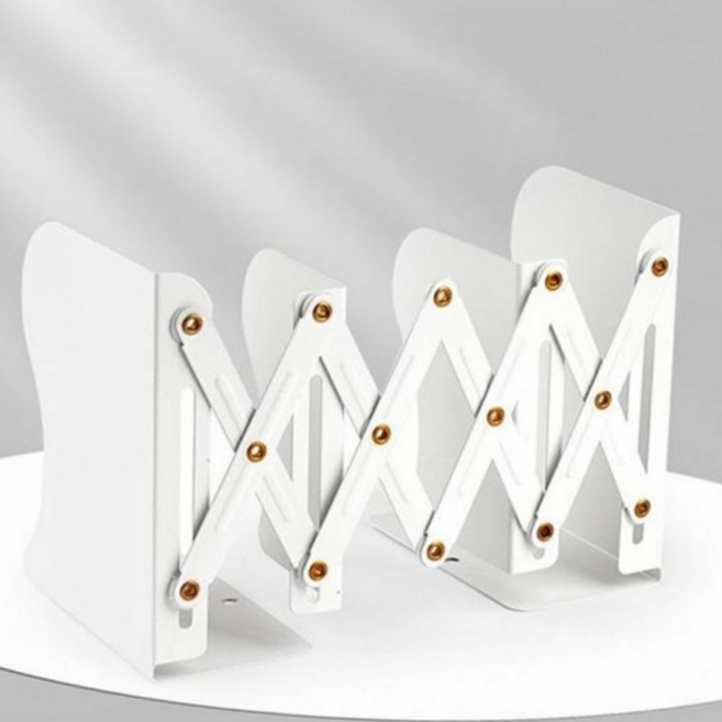 길이 조절 책꽂이 공간활용 접이식 이동식 자바라 책꽂이 수납용 철재 책상 확장형 정리함 스탠드 보관함, 블랙