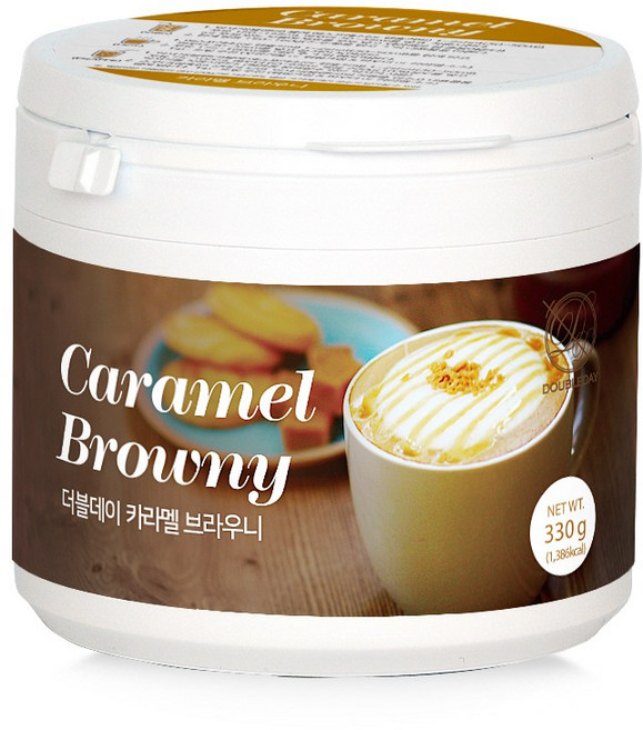 [더블데이] 카라멜 브라우니 파우더 홈카페 330G / 카라멜마끼아또 라떼 프라페 음료 베이스, 330g(홈카페), 1개, 1개입