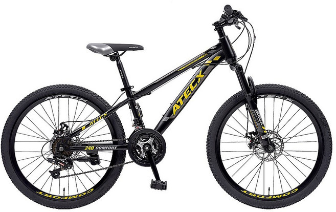 [아텍스자전거] COMFORT 24D 24인치 21단 주니어용 MTB 자전거 2022, 블랙/민트, 1개