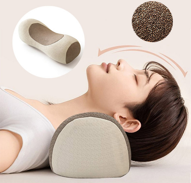 디에스가추몰 인체공학 메밀 경추베개 천연 소재 편안한 수면 강한 통기성, 1개, 아이보리