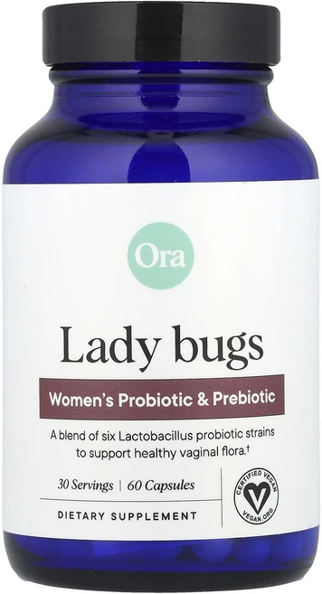 Ora 레이디 버그 우먼 프로바이오틱 앤드 프리바이오틱 써포트 60정, 4개 - 쿠팡