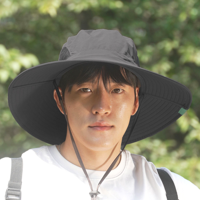 박스비 햇빛차단 대두 등산 낚시 캠핑 모자 벙거지모자 챙모자, DarkGrey