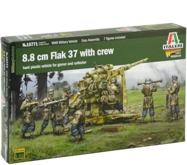 11462522 장갑차 밀리터리 포병 탱크 프라모델 플라츠 이탈레리 1/56 WW2 독일 8.8cm 플랙37 w/포병 플라모델 IT15771, 11462522 장갑차 밀리터리 포병 탱크 프라모델 플