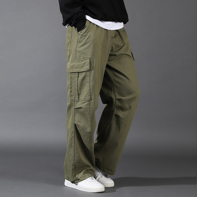 후앙스 와이드 면스판 카고 포켓 스트링 팬츠 GZCP-4991
