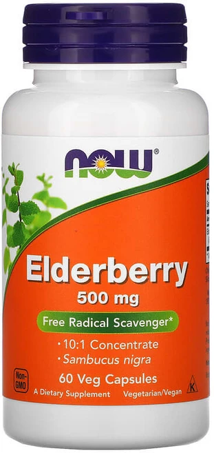 NOW Foods 엘더베리 500mg 베지 캡슐 60정 NOW-04667, 1개 - 쿠팡