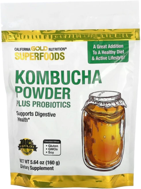 캘리포니아 골드 뉴트리션 CGN SUPERFOODS 콤부차 분말 플러스 프로바이오틱스 160g, 1개 - 쿠팡