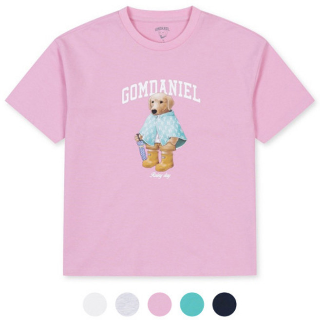 폴햄키즈 폴햄키즈 공용 곰다니엘 콜라보 플레이티드저지 포토 그래픽 반팔티_PKD2TS3560