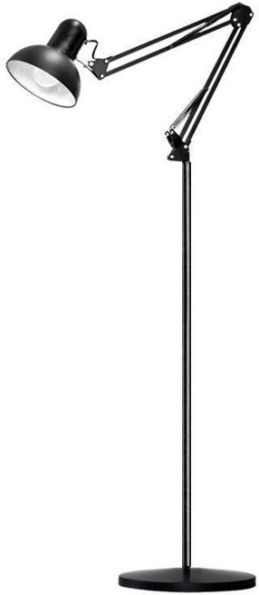 美式工業風可調式落地燈 閱讀工作立燈, 黑色