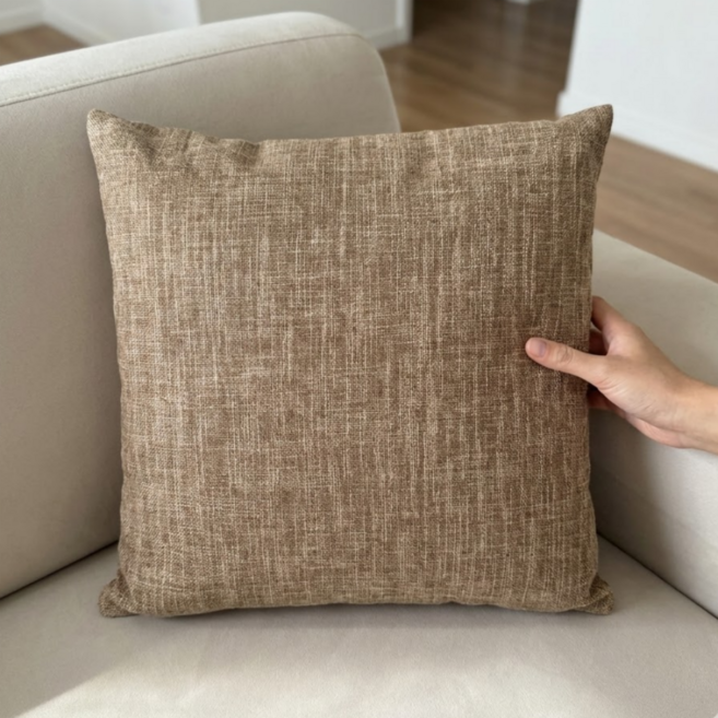 허그홈 린넨 소파 쿠션 솜포함, 베이지