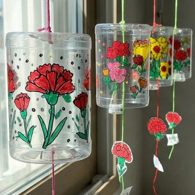 그리는 썬캐쳐모빌 카네이션도안 무드등 LED세트, 썬캐쳐모빌 카네이션