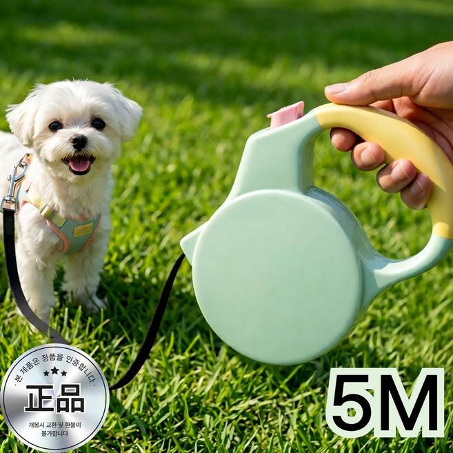 쿠미프 반려동물 고급형 꼬임 방지 자동 리드줄, 1개, 그린민트
