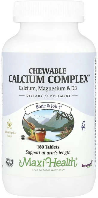 Maxi Health Chewable Calcium Complex™ 천연 바닐라 180정, MaxiHealthChewableCalciumCompl, 1개 - 쿠팡