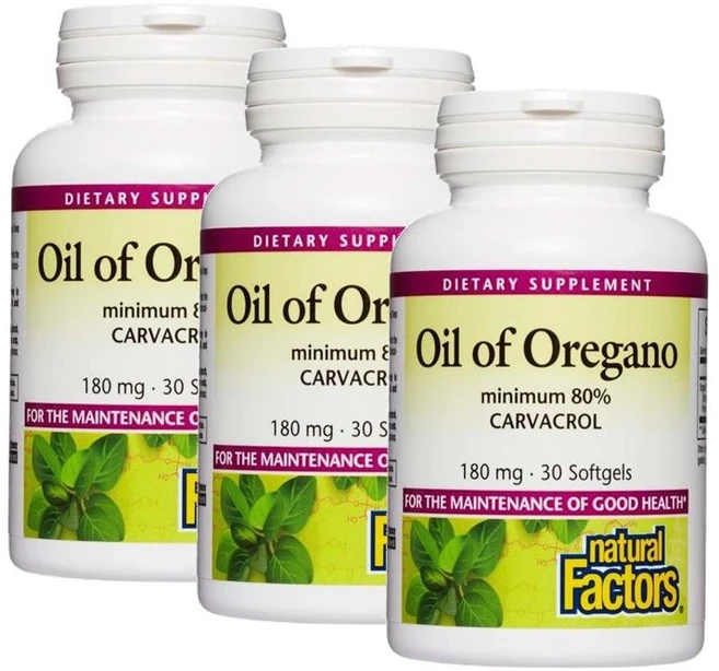 내추럴팩터스 오레가노 오일 180mg 소프트젤 Natural Factors Oil of Oregano, 알약/캡슐, 3개, 30정 - 쿠팡