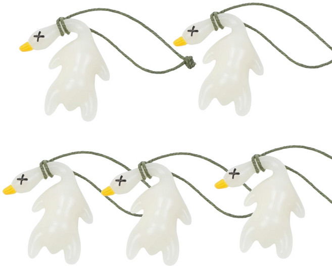 자외선 오리 키링 햇빛에 색이 변하는 UV 오리 키홀더, 화이트, 5개