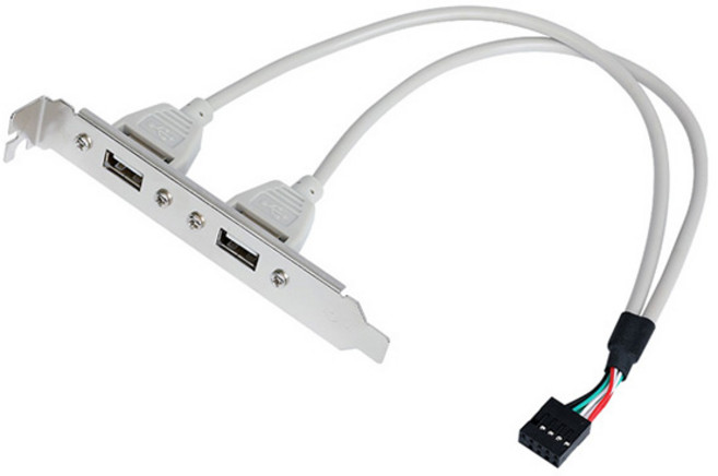 파워랜 파워랜 USB2.0 브라켓 2포트 30cm PL-U2B2P 국내정품, 1개