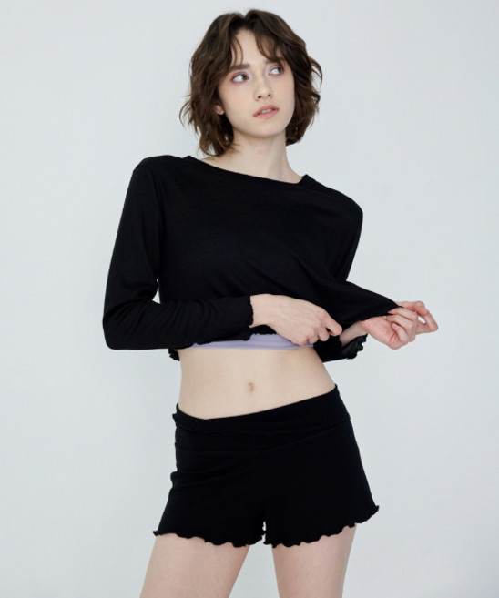 DEVIWEAR 데비웨어 여성 요가복 DEVI-B0061-블랙 필라테스 비비아나 골지 쇼츠 740855