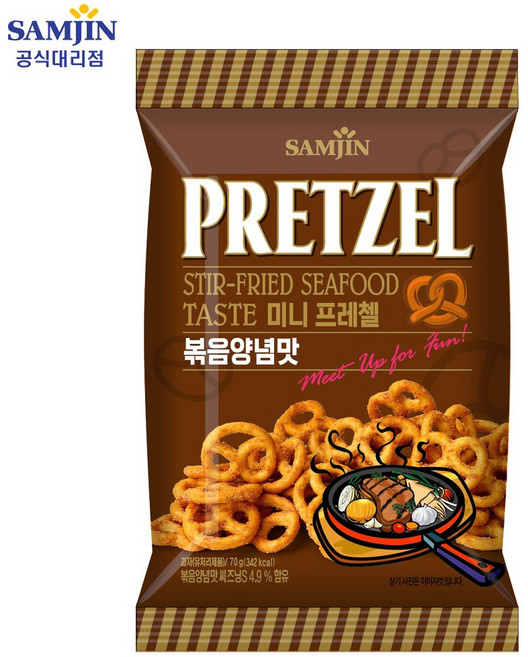 삼진 미니프레첼 볶음양념맛, 70g, 10개