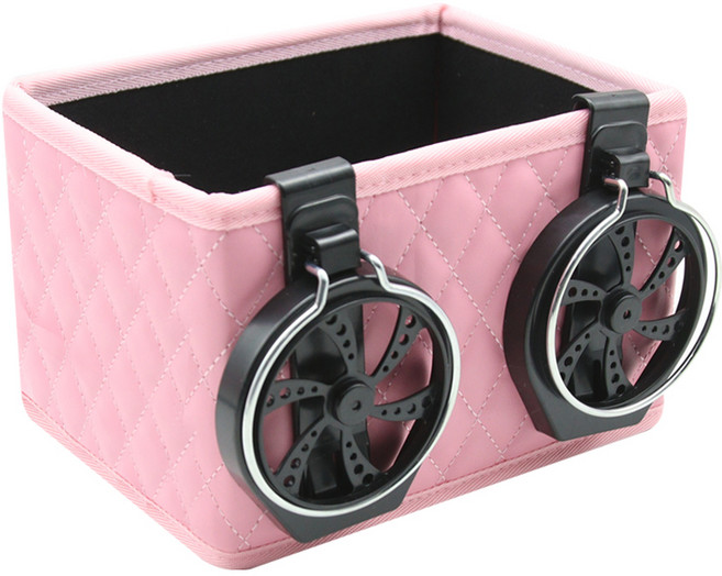 차량용 콘솔트레이 수납 컵홀더 포켓 콘솔박스, 핑크