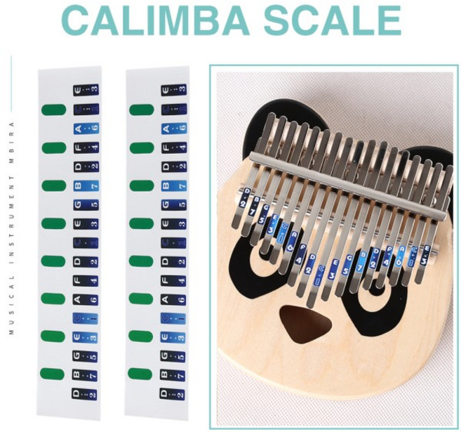 초보자 학습자를 위한 2개 엄지 피아노 키 노트 스티커 칼림바 스케일 스티커, 01 빠른