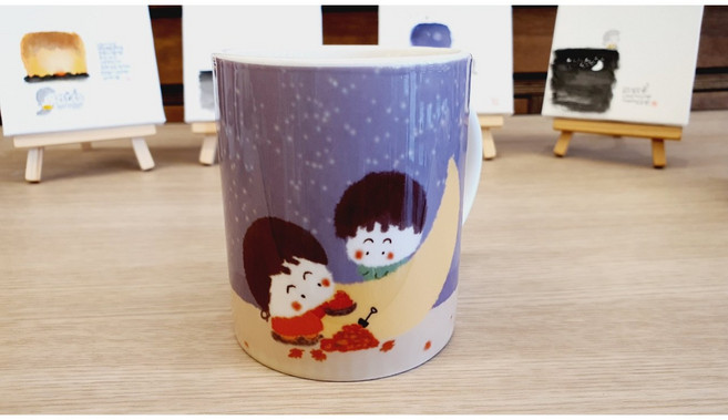 [현이생각] 작가의 일러스트 머그컵 원하는 글귀 이름 무료인쇄 특별한 선물, 1개, 07