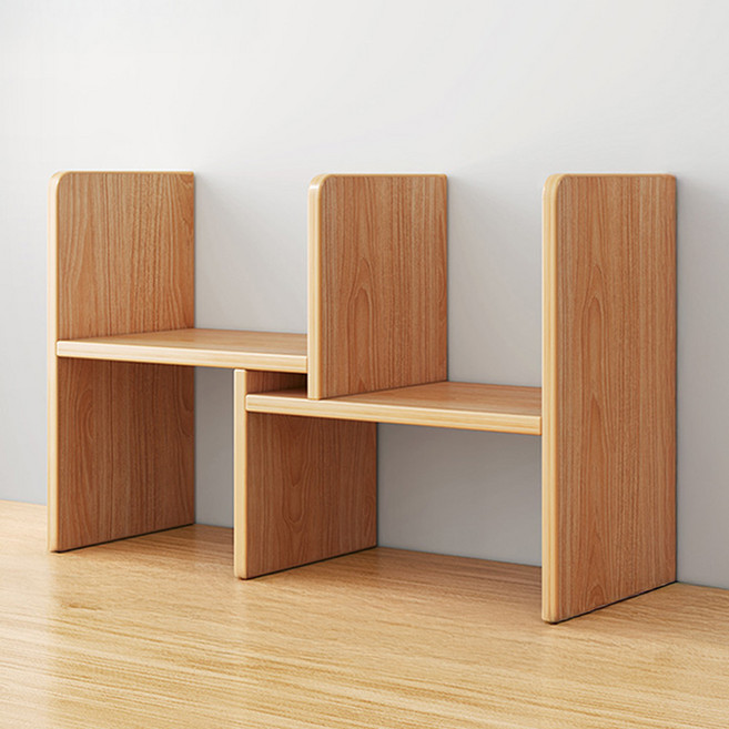 까마느 컴팩트 책상 책꽂이 선반 미니 책장 정리 화장대, 2단, 우드