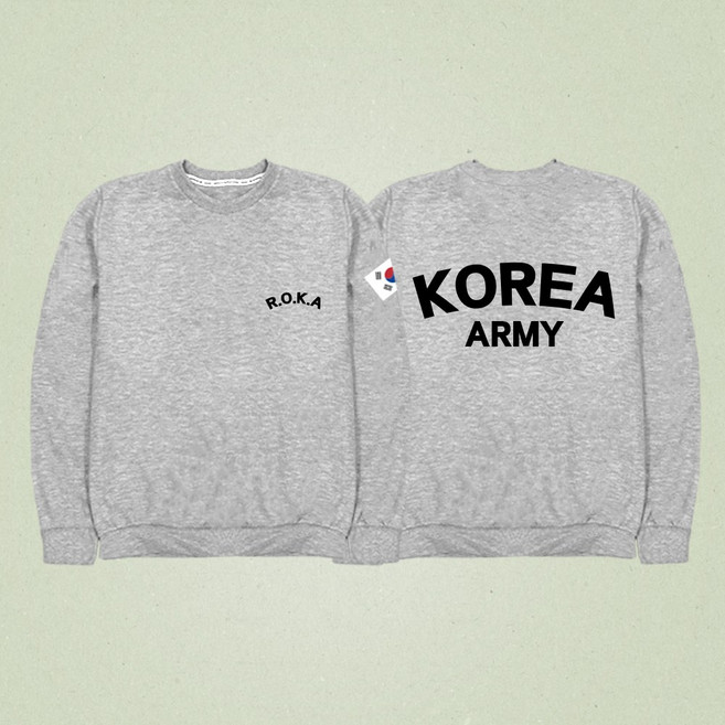 ROKA 로카 정품 맨투맨 긴팔티 군인 육군 티셔츠 국산