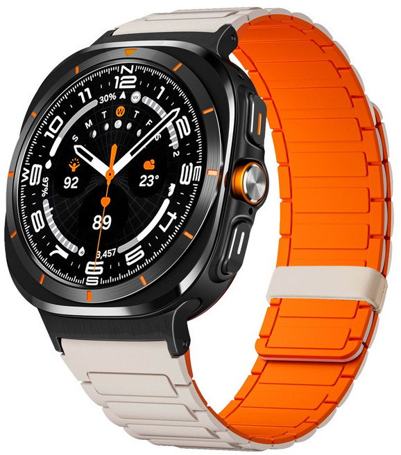 더조은셀러 갤럭시워치7 울트라 웨이브 마그네틱 루프 실리콘 스트랩, 샌드오렌지, 1개