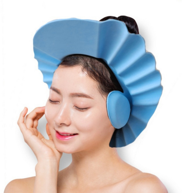 SAVE MASTER 성인용 샴푸캡 성인 샴푸모자 머리감기캡 헤어캡 특대 도구 샤워캡, 파랑색, 1개