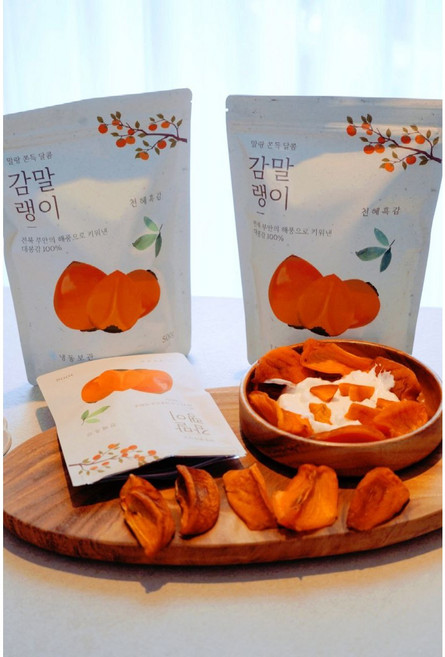 감말랭이 대봉 반건시 가정용 선물용 건강한 간식 천혜흑감, 5개, 100g