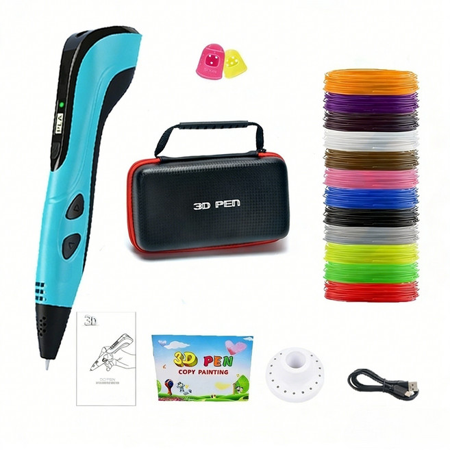 SUUNI 3d 프린팅 펜 키즈 퍼즐 펜 그래피티 크리스마스 선물, 푸른 색, XLC-3