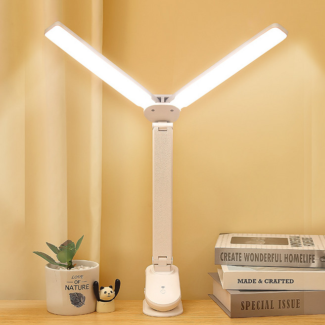 호밍사이 집게형 스탠드 USB 스탠드 책상스탠드 스탠드조명 공부조명 시력보호 침실 책상조명 led 스탠드, 화이트