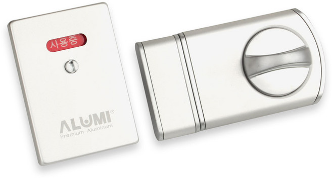 큐비클 레버형 T-4200P 실버 화장실 사용중표시 잠금쇠, 1개